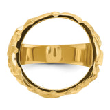 Australian 1/10 oz Gold Kangaroo $15 Coin Bezel Ring Prong Set Mens Nugget in 14k Yellow Gold