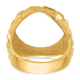 Australian 1/10 oz Gold Kangaroo $15 Coin Bezel Ring Prong Set Mens Nugget in 14k Yellow Gold