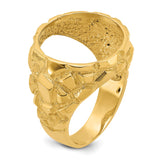 Australian 1/10 oz Gold Kangaroo $15 Coin Bezel Ring Prong Set Mens Nugget in 14k Yellow Gold