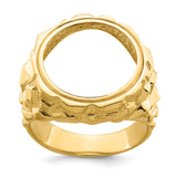 Australian 1/10 oz Gold Koala $15 Coin Bezel Ring Prong Set Mens Nugget in 14k Yellow Gold