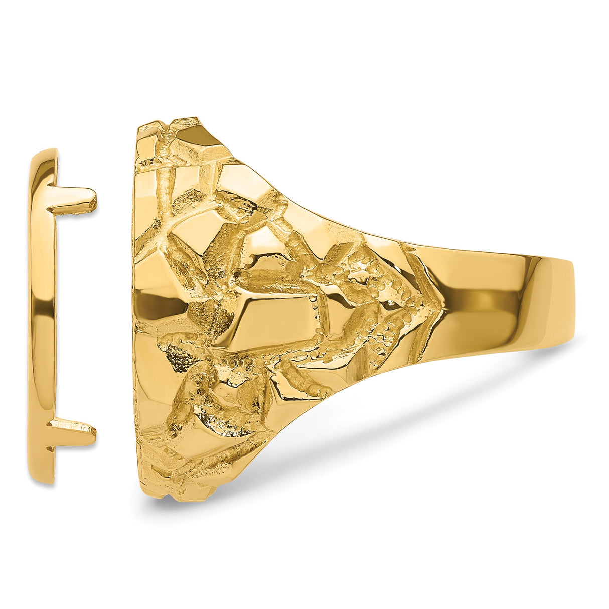 14k Yellow Gold coin bezel for Isle of Man Cat — additional image