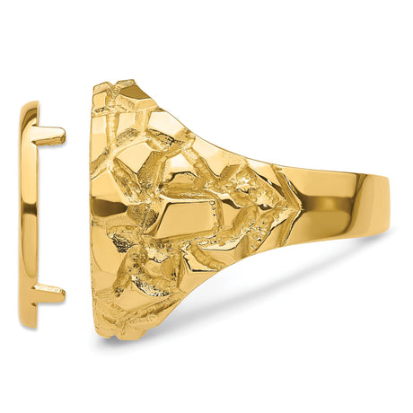 14k Yellow Gold coin bezel for Isle of Man Cat — additional image