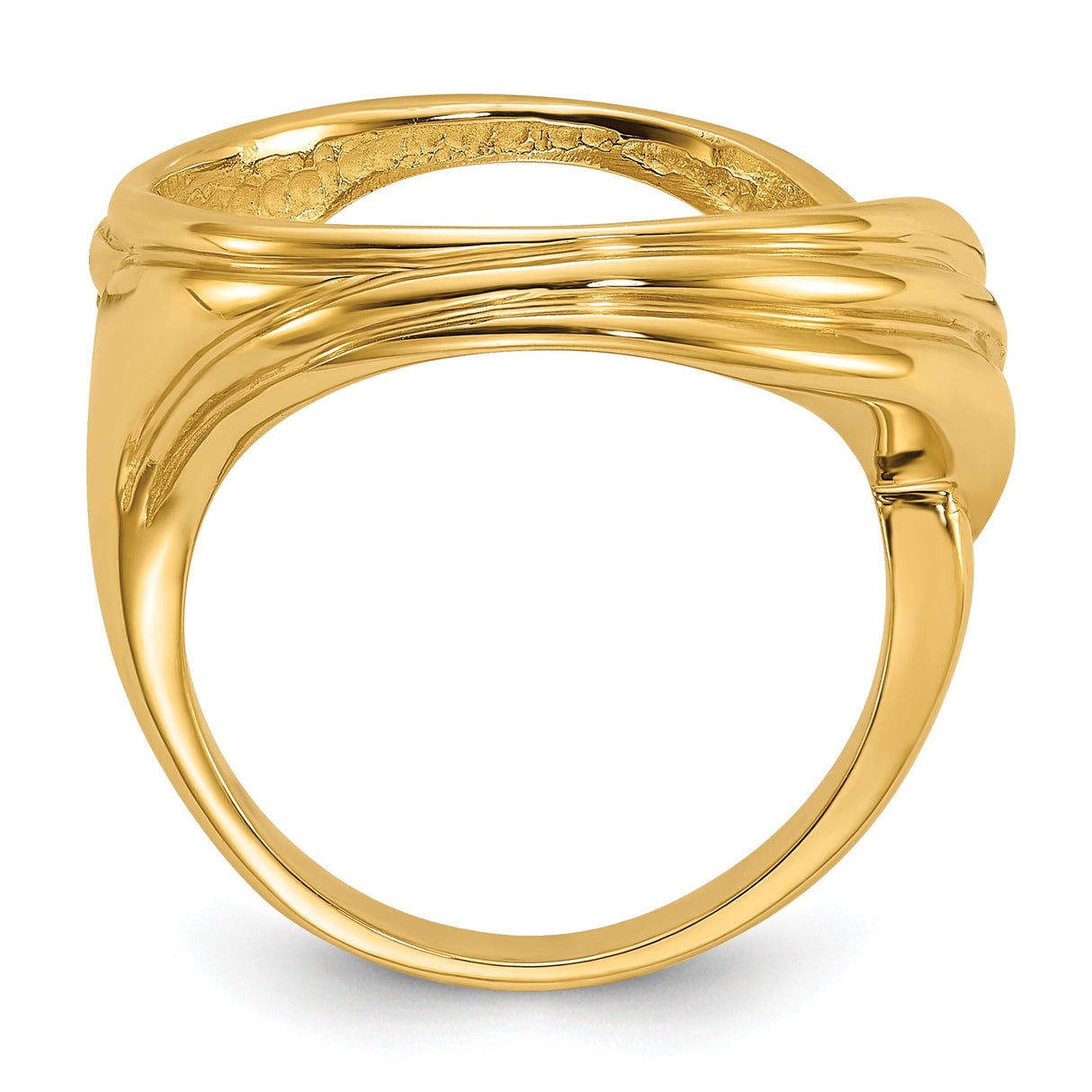 14k Yellow Gold coin bezel for Australian $15 Kangaroo — alternate view