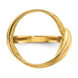 Australian 1/10 oz Gold Kangaroo $15 Coin Bezel Ring Prong Set Triple Curved Twist in 14k Yellow Gold