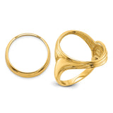 Australian 1/10 oz Gold Koala $15 Coin Bezel Ring Prong Set Triple Curved Twist in 14k Yellow Gold