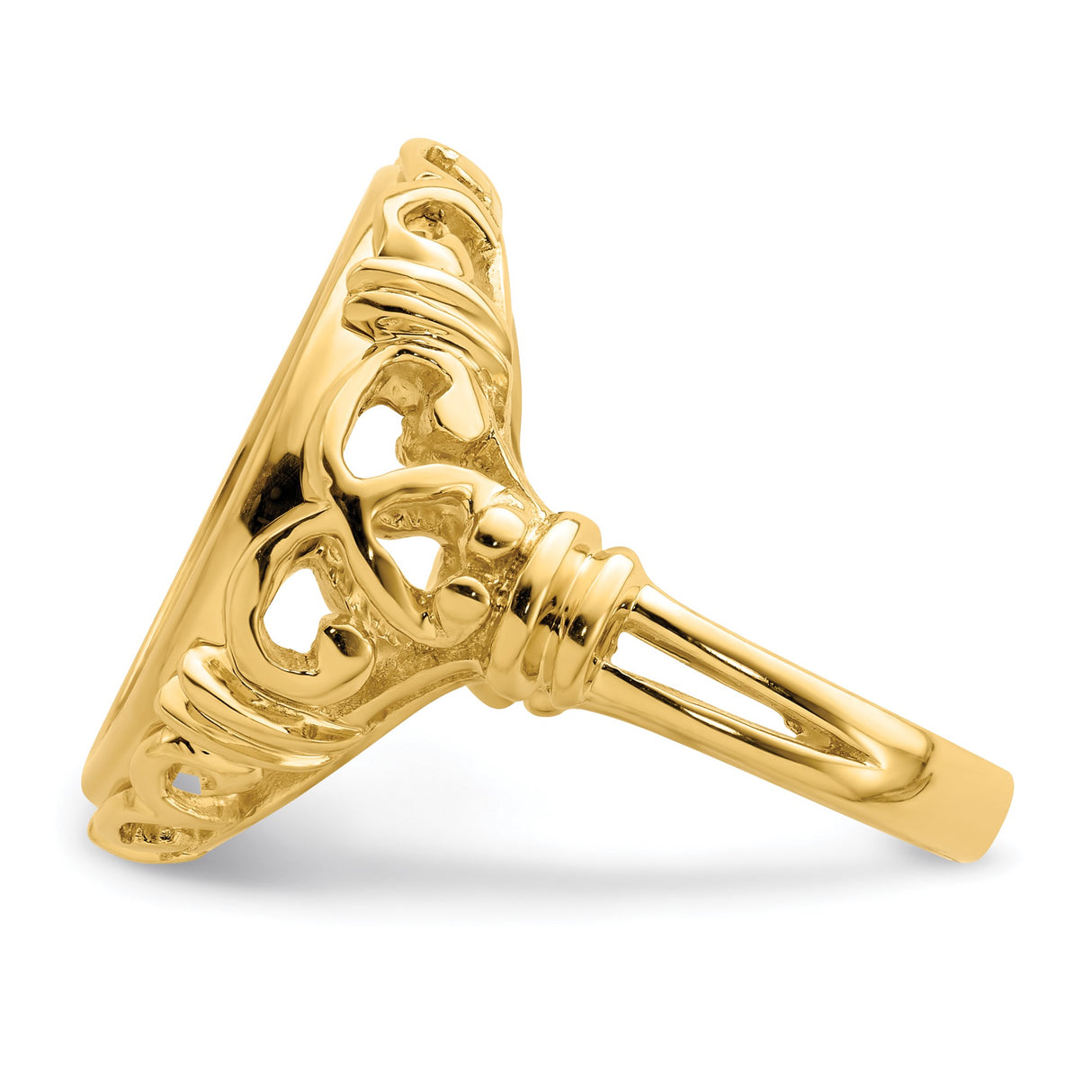 14k Yellow Gold coin bezel for Isle of Man Cat — additional image