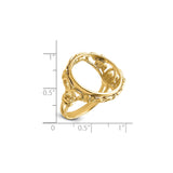 Isle of Man 1/10 oz Gold Cat Coin Bezel Ring Prong Set Fancy Curved in 14k Yellow Gold