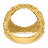 Australian 1/10 oz Gold Koala $15 Coin Bezel Ring Prong Set Mens Carved Nugget in 14k Yellow Gold
