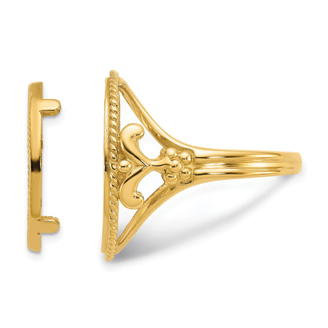 14k Yellow Gold coin bezel for Isle of Man Cat — additional image