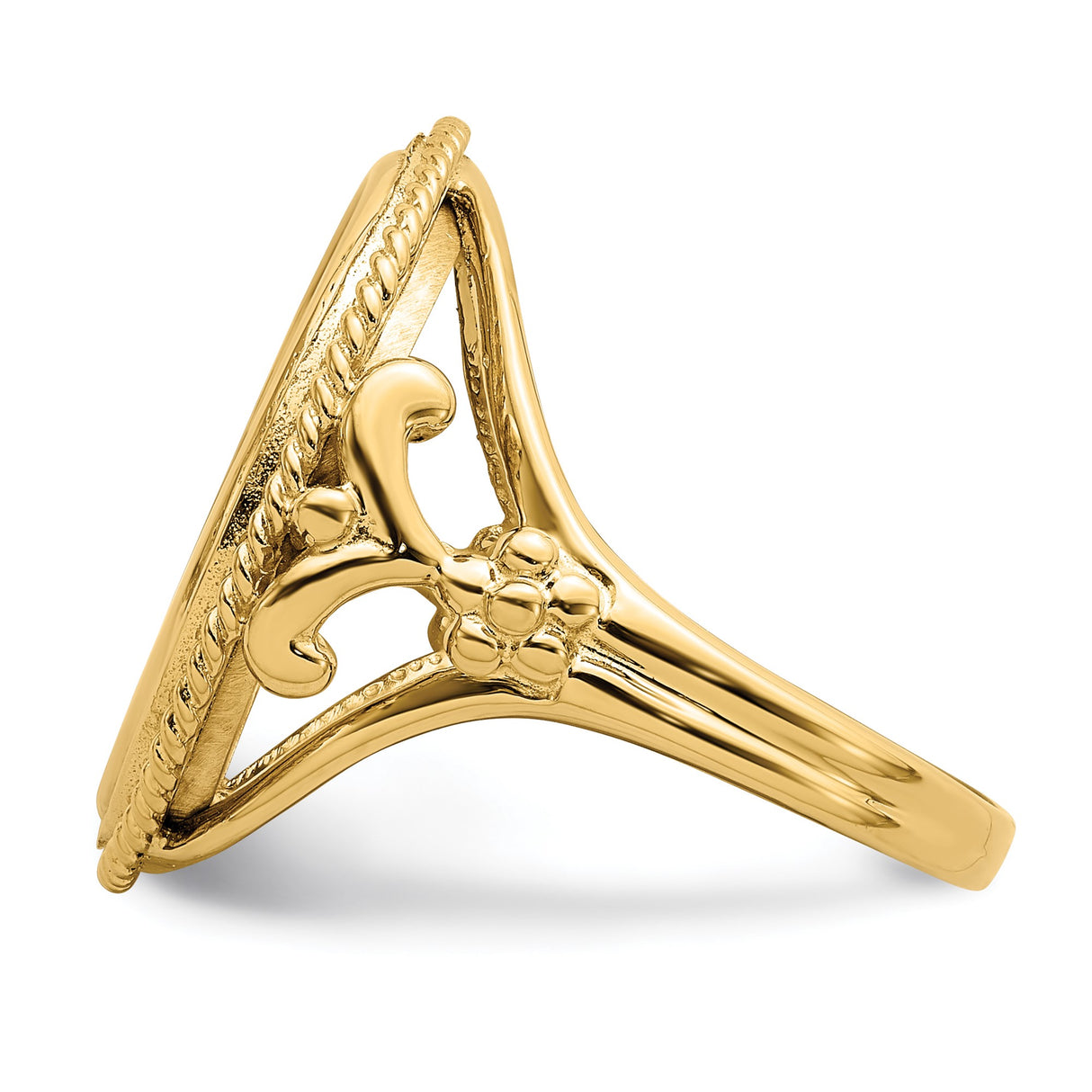 14k Yellow Gold coin bezel for Isle of Man Cat — additional image