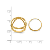 Australian 1/10 oz Gold Lunar $15 Coin Series 3 Coin Bezel Ring Prong Set Fancy Wire Scroll in 14k Yellow Gold
