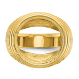 Australian 1/10 oz Gold Lunar $15 Coin Series 3 Coin Bezel Ring Prong Set Coil Design Comfort Fit in 14k Yellow Gold