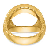 Australian 1/10 oz Gold Kangaroo $15 Coin Bezel Ring Prong Set Coil Design Comfort Fit in 14k Yellow Gold