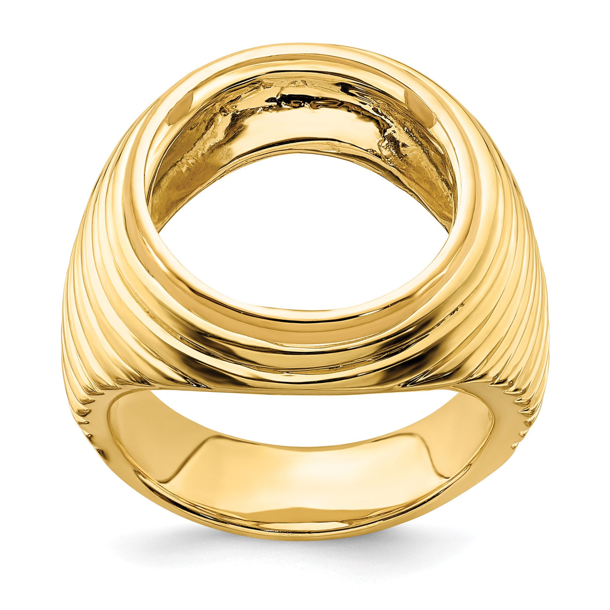 Australian 1/10 oz Gold Kangaroo $15 Coin Bezel Ring Prong Set Coil Design Comfort Fit in 14k Yellow Gold