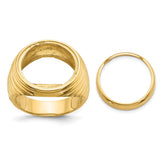 Australian 1/10 oz Gold Lunar $15 Coin Series 3 Coin Bezel Ring Prong Set Coil Design Comfort Fit in 14k Yellow Gold