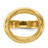 Isle of Man 1/10 oz Gold Cat Coin Bezel Ring Prong Set Coil Design Comfort Fit in 14k Yellow Gold