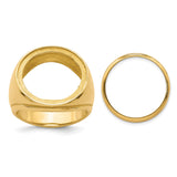 Isle of Man 1/10 oz Gold Cat Coin Bezel Ring Prong Set Concaved Comfort Fit in 14k Yellow Gold