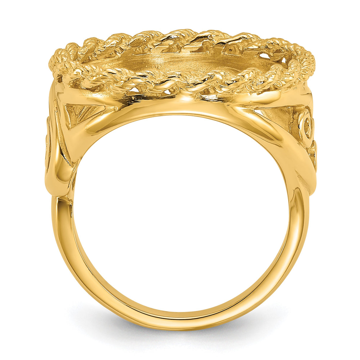 14k Yellow Gold coin bezel for Australian $15 Kangaroo — alternate view