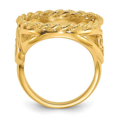 14k Yellow Gold coin bezel for Australian $15 Kangaroo — alternate view