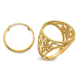 Australian 1/10 oz Gold Lunar $15 Coin Series 3 Coin Bezel Ring Prong Set Filigree and Beaded Edge in 14k Yellow Gold