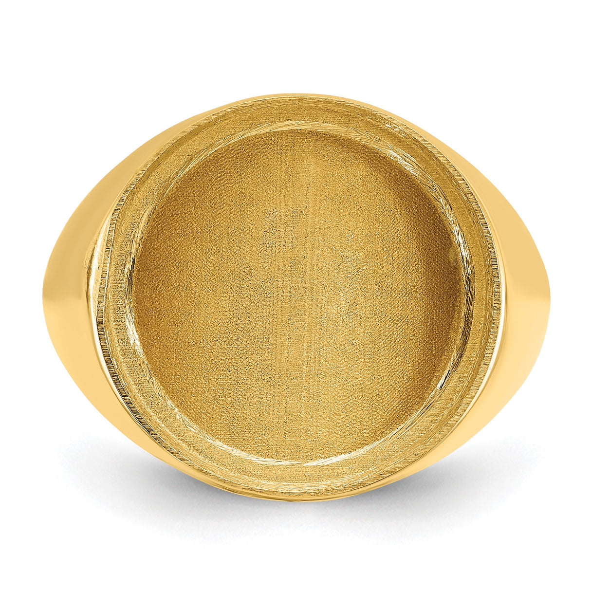 Australian 1/10 oz Gold Kangaroo $15 Coin Bezel Ring Prong Set Mens Polished Classic Solid Back in 14k Yellow Gold
