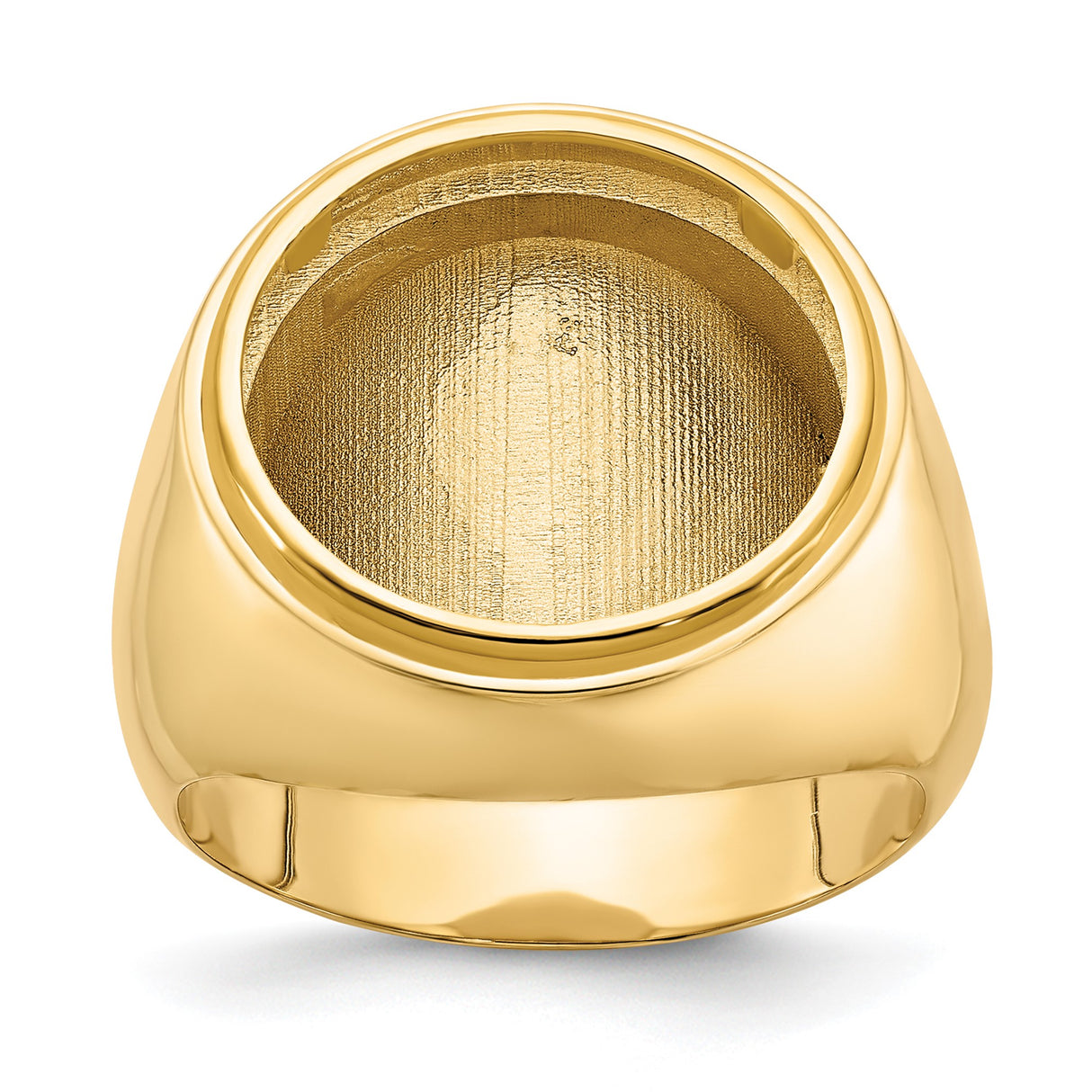 Australian 1/10 oz Gold Lunar $15 Coin Series 3 Coin Bezel Ring Prong Set Mens Polished Classic Solid Back in 14k Yellow Gold