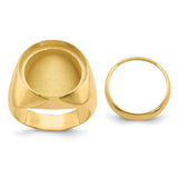 Australian 1/10 oz Gold Kangaroo $15 Coin Bezel Ring Prong Set Mens Polished Classic Solid Back in 14k Yellow Gold