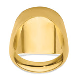 Isle of Man 1/10 oz Gold Cat Coin Bezel Ring Prong Set Mens Polished Classic Solid Back in 14k Yellow Gold