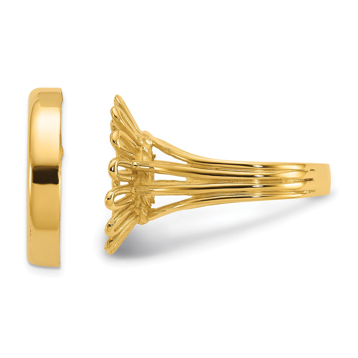 14k Yellow Gold coin bezel for Australian $15 Kangaroo — additional image