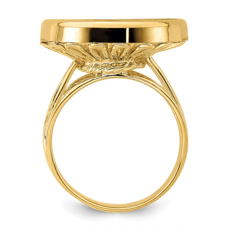 14k Yellow Gold coin bezel for Isle of Man Cat — alternate view