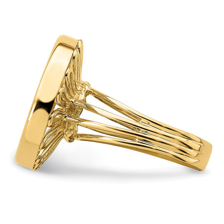 14k Yellow Gold coin bezel for Isle of Man Cat — additional image