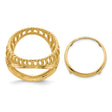 Australian 1/10 oz Gold Koala $15 Coin Bezel Ring Prong Set Wire with Twisted Rope in 14k Yellow Gold