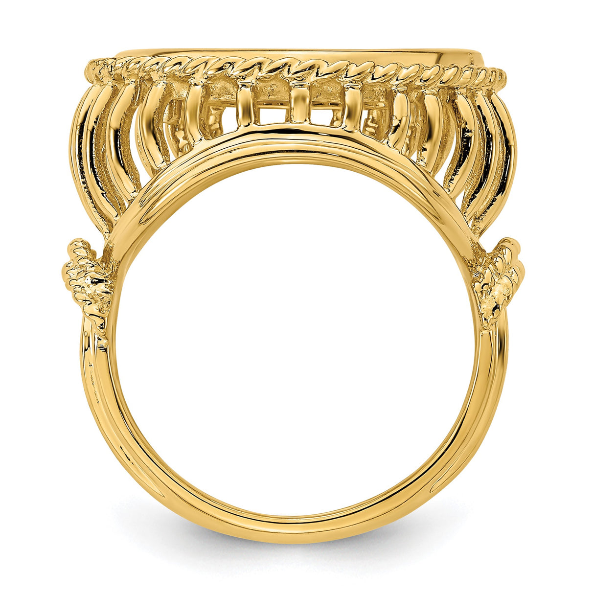 14k Yellow Gold coin bezel for Isle of Man Cat — alternate view