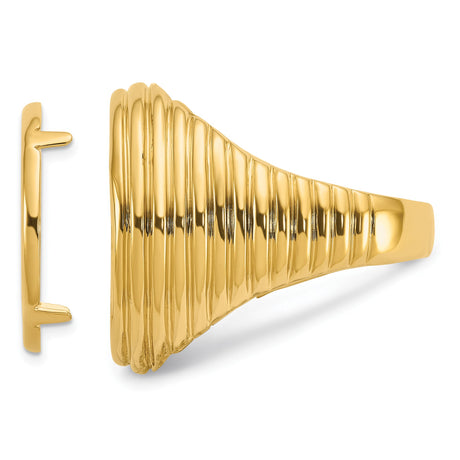 14k Yellow Gold coin bezel for Isle of Man Cat — additional image