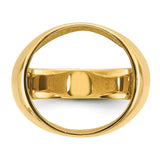 Australian 1/10 oz Gold Lunar $15 Coin Series 3 Coin Bezel Ring Prong Set Mens Diamond-cut Classic Open Back in 14k Yellow Gold