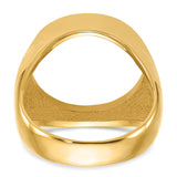 Isle of Man 1/10 oz Gold Cat Coin Bezel Ring Prong Set Mens Diamond-cut Classic Open Back in 14k Yellow Gold