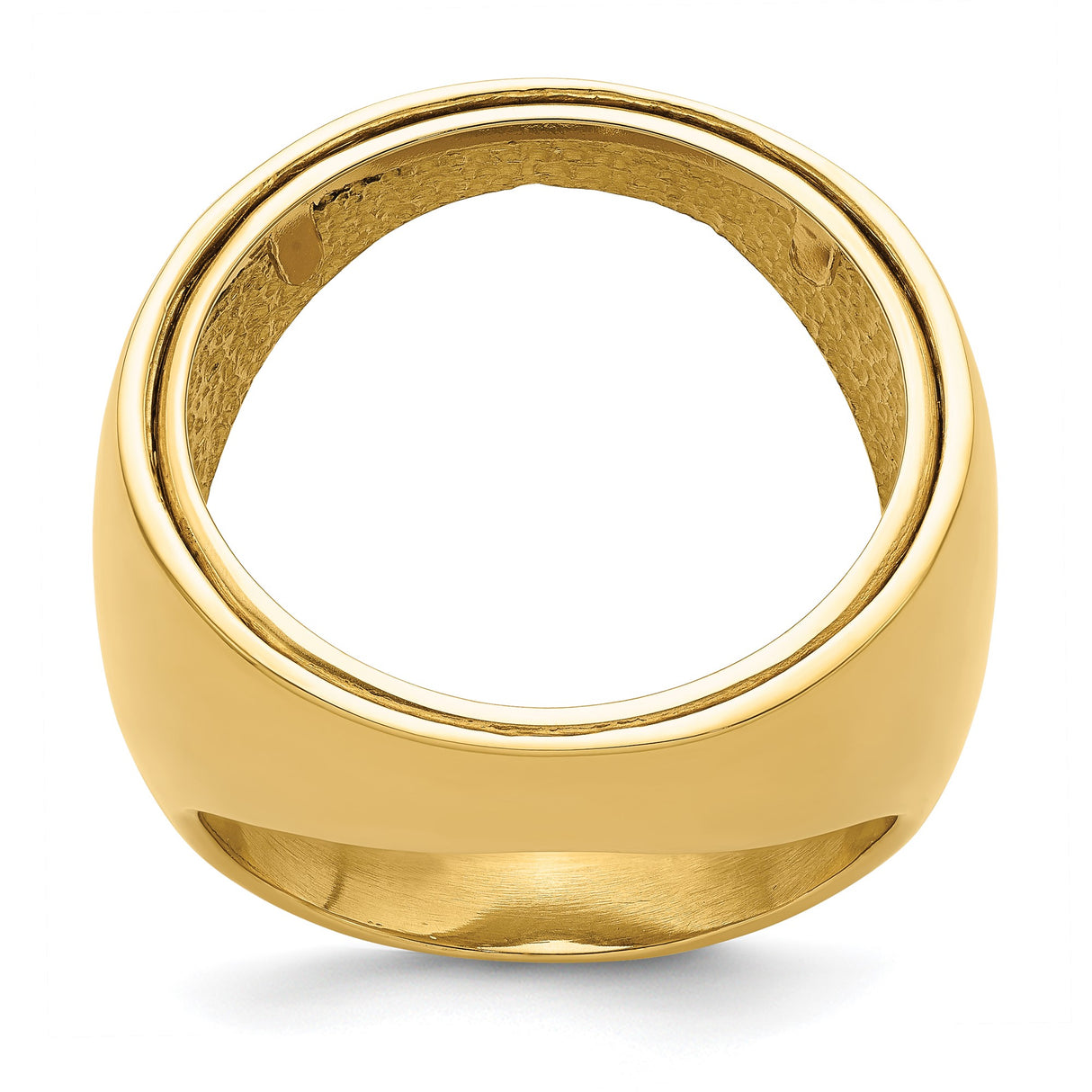 US 1/4 oz Platinum American Eagle $25 Coin Bezel Ring Prong Set Mens Polished Classic Open Back in 14k Yellow Gold
