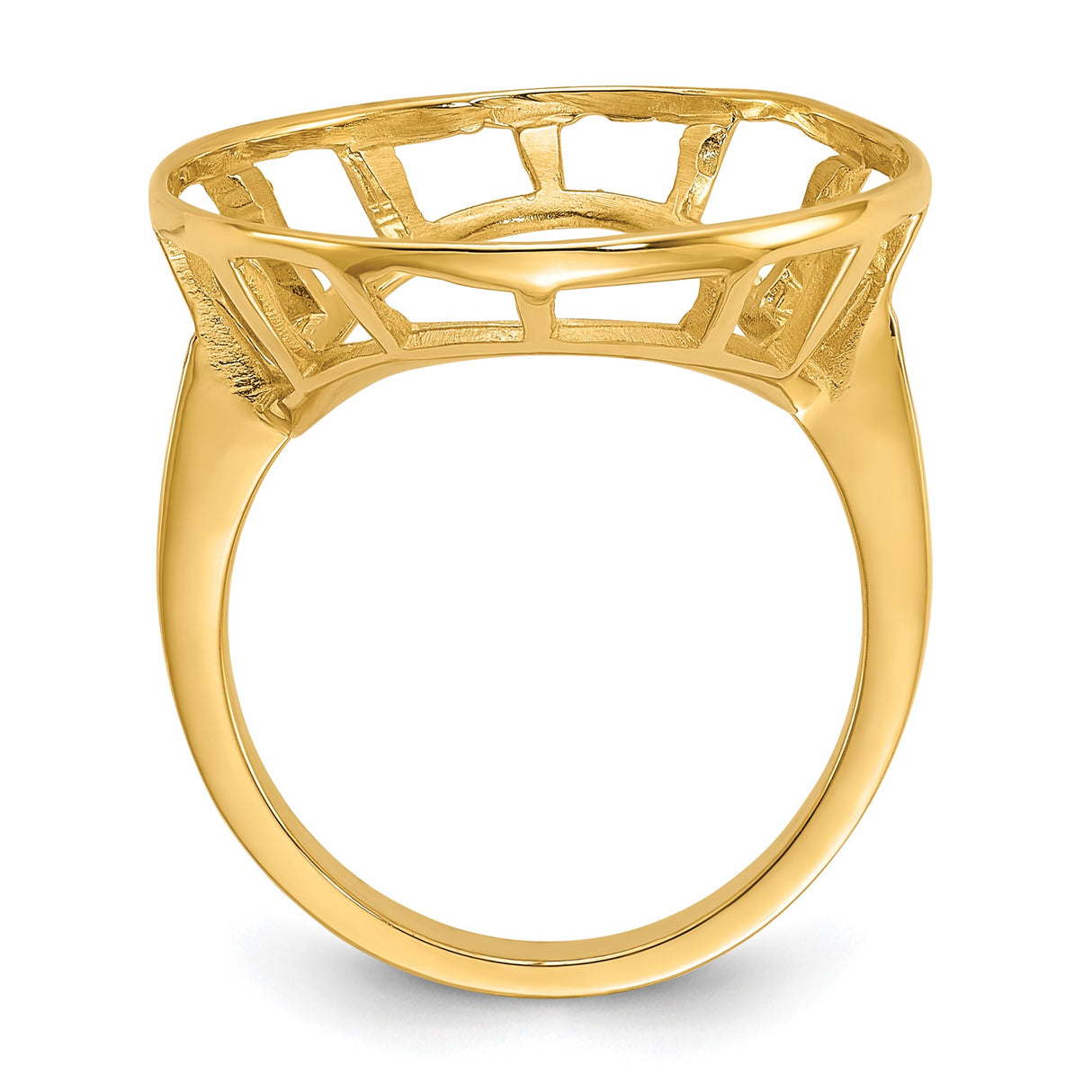 14k Yellow Gold coin bezel for Isle of Man Cat — alternate view