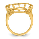14k Yellow Gold coin bezel for Isle of Man Cat — alternate view