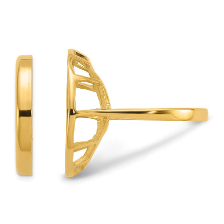 14k Yellow Gold coin bezel for Isle of Man Cat — additional image