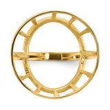 Isle of Man 1/10 oz Gold Cat Coin Bezel Ring Prong Set Wire Spoke in 14k Yellow Gold