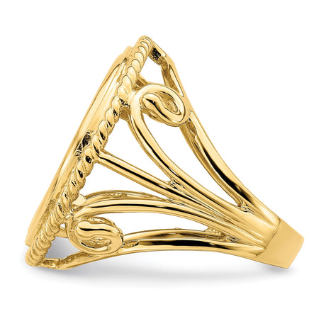 14k Yellow Gold coin bezel for Isle of Man Cat — additional image