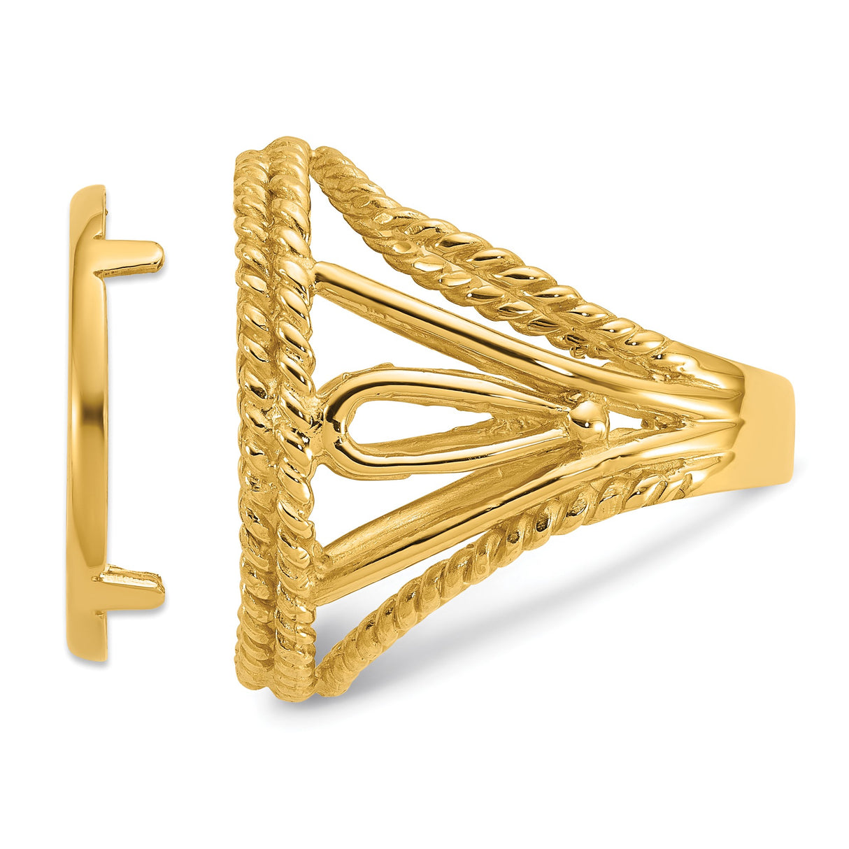 14k Yellow Gold coin bezel for Isle of Man Cat — additional image