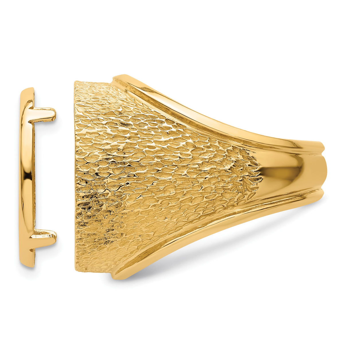 14k Yellow Gold coin bezel for Isle of Man Cat — additional image