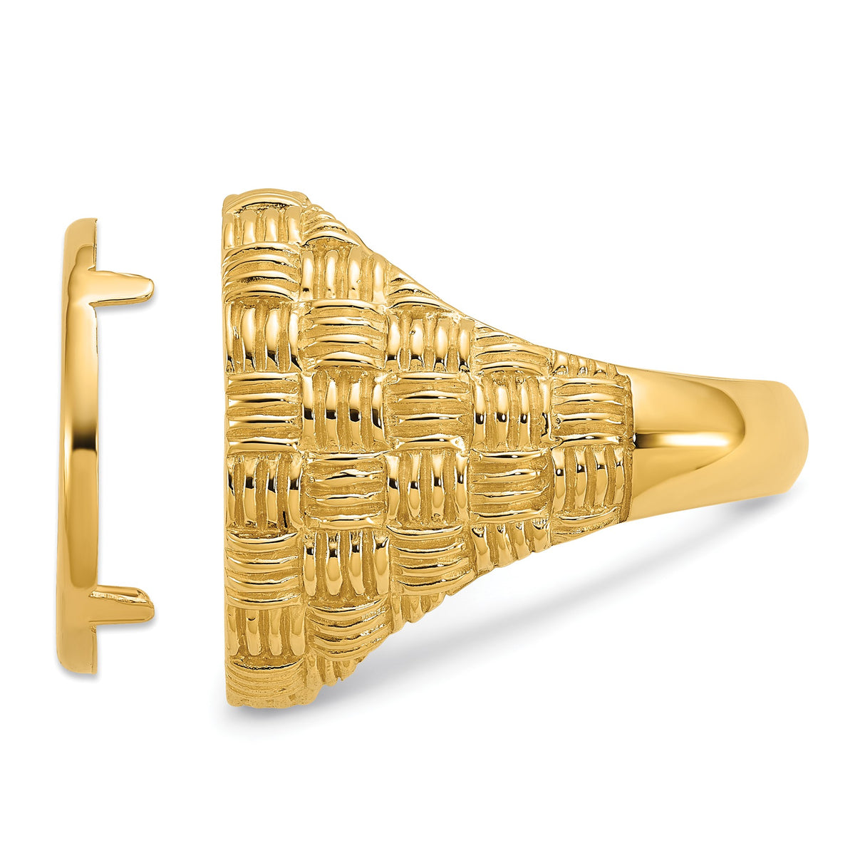 14k Yellow Gold coin bezel for Isle of Man Cat — additional image