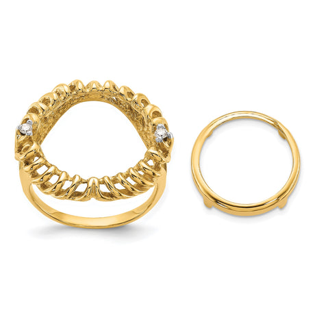 14 mm 14k Yellow Gold coin bezel for 14 mm Coin