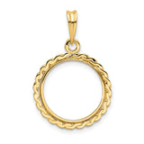 16 mm 14k Yellow Gold coin bezel for Russian 1 Kopek Kopek