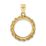 16 mm 14k Yellow Gold coin bezel for Russian 1 Kopek Kopek — additional image