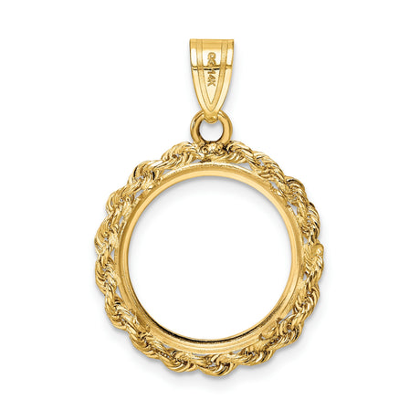 16 mm 14k Yellow Gold coin bezel for Russian 1 Kopek Kopek — additional image