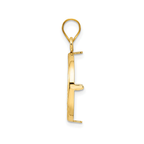 16 mm 14k Yellow Gold coin bezel for Russian 1 Kopek Kopek — alternate view